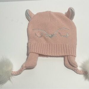 Charming Pink Knit Kids Hat with Ears